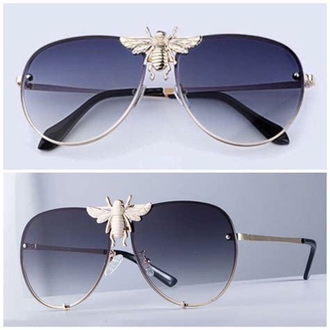 gucci aviators bee|gucci bee sunglasses women's.